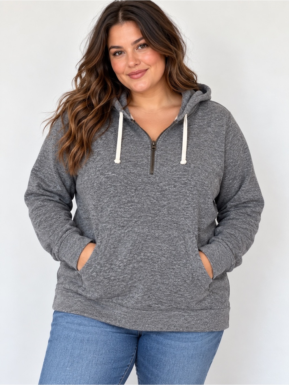 Sonoma Heather Gray Half-Zip Hooded Sweatshirt